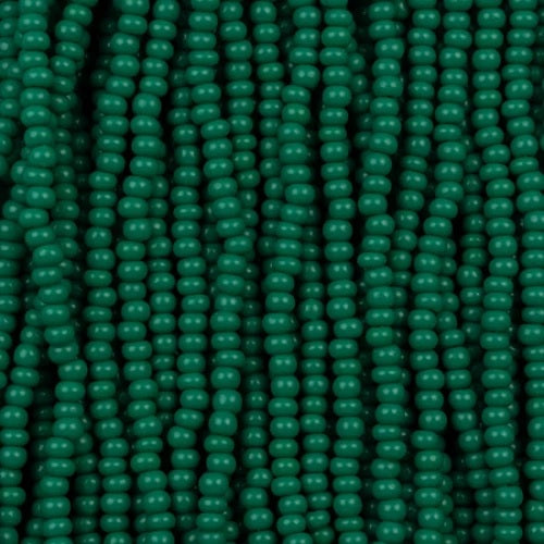 Preciosa Czech Seed Bead Size 11/0: Opaque Dark Green (O1119) - Hank