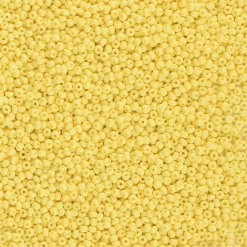 Preciosa Czech Seed Bead Size 11/0: Permalux Dyed Chalk Light Yellow Matte (PL1131) - Hank
